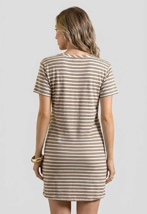 Vestido Corto Mujer Café Pardo-Blanco Mp 114554