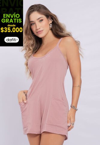 Enterizo Corto Mujer Rosa Polvo Mp 2256 MP