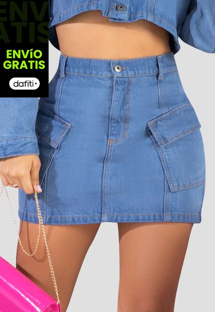 Falda Corta Mujer Azul Mp 103242