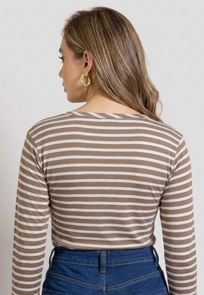 Camibuzo Mujer Café-Blanco Mp 106619