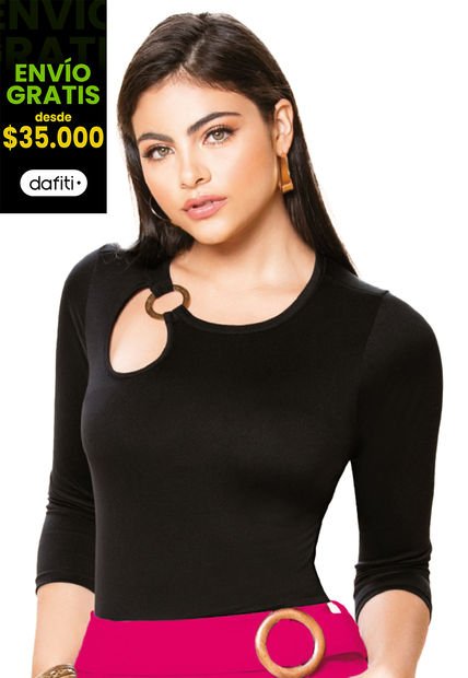 Camiseta Mujer Negro Mp 34470