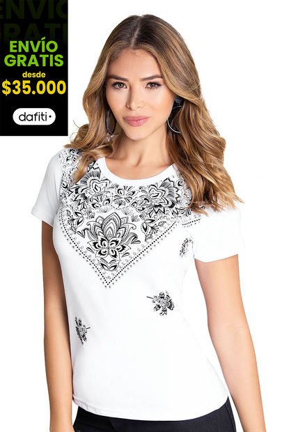 Camiseta Mujer Blanco Mp 79438