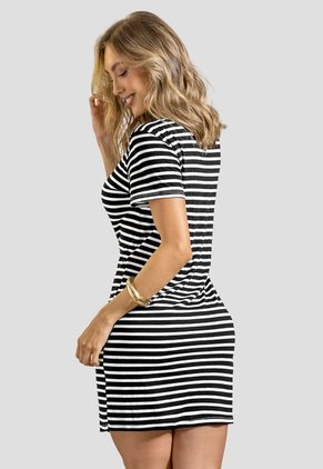Vestido Corto Mujer Negro-Blanco Mp 114554