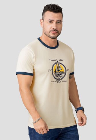 Camiseta Hombre Crema Mp 110525 MP