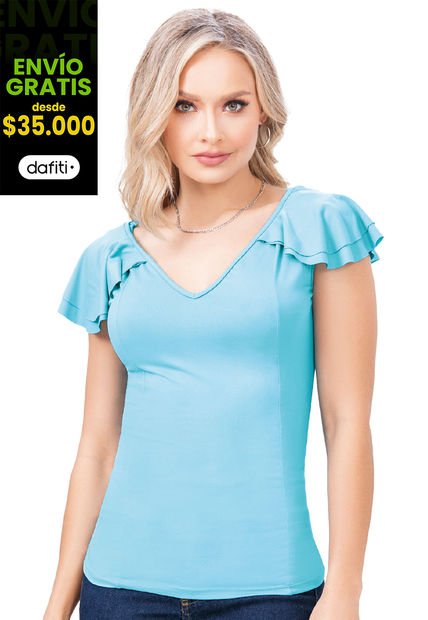 Camiseta Mujer Azul Mp 34463