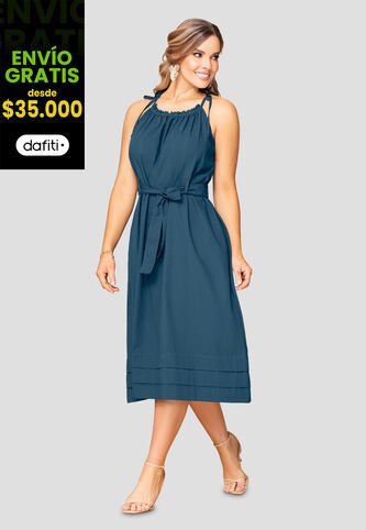 Vestido Largo Mujer Azul Profundo Mp 110133 MP