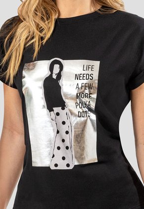 Camiseta Mujer Negro Mp 107537