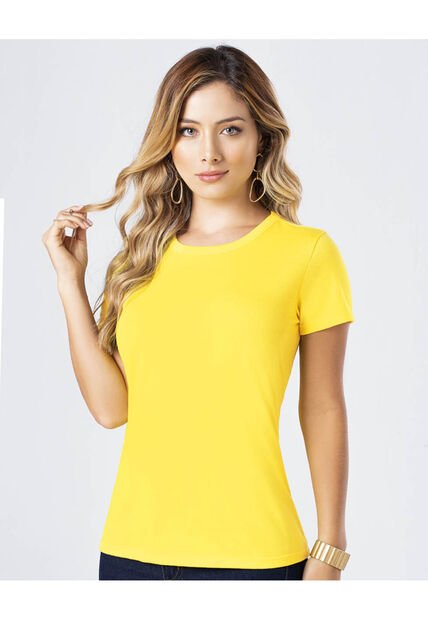 Camiseta Mujer Amarillo Pastel Mp 82961