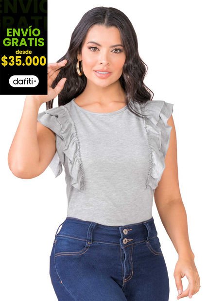 Camiseta Mujer Gris Mp 165