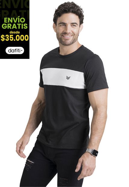 Camiseta Hombre Negro Mp 3776