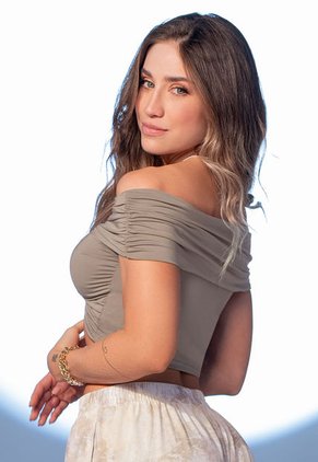 Crop Top Mujer Café Pardo Mp 107881