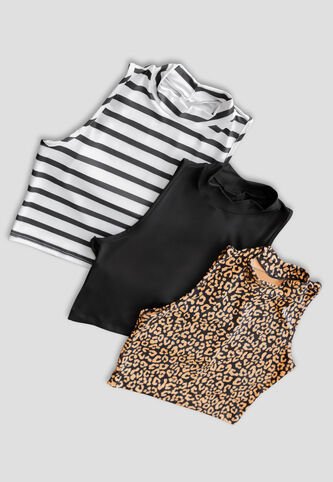 Crop Top Paq X3 Mujer Multicolor Mp 104202 MP