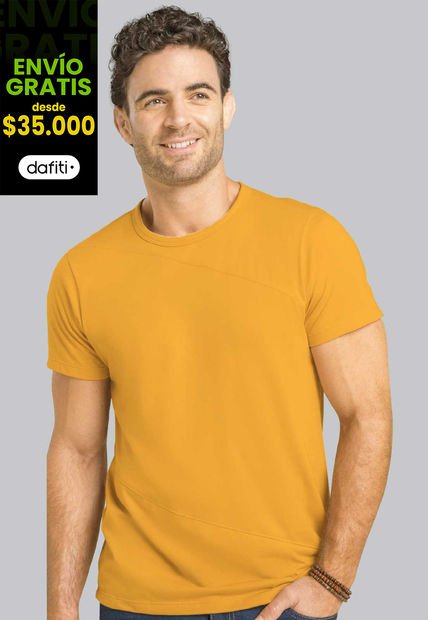 Camiseta Hombre Amarillo Mp 88199