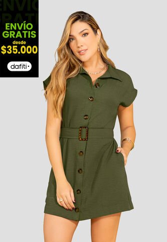 Vestido Mujer Verde Militar Mp 110131 MP