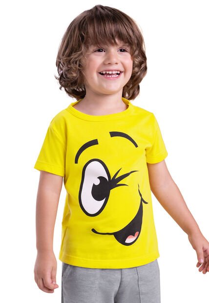 Camiseta Infantil Masculino Amarillo Mp 3794