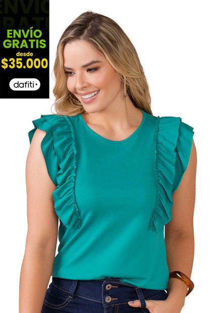 Camiseta Mujer Verde Mp 165