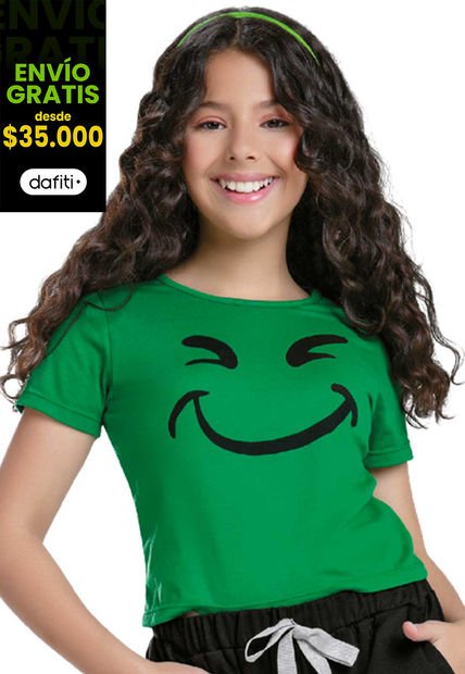 Camiseta Infantil Femenino Verde Mp 88958