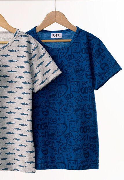 Camiseta Infantil Masculino Azul Mp 383