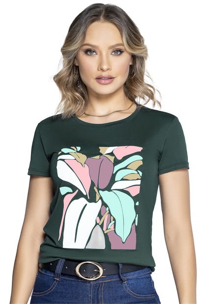 Camiseta Mujer Verde Mp 4017