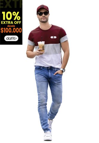 Camiseta Hombre Vinotinto Mp 96018 MP