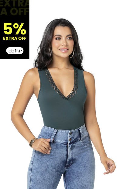 Camiseta Mujer Verde Botella Mp 6132