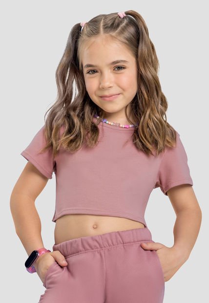 Crop Top Infantil Femenino Rosa Mp 4132