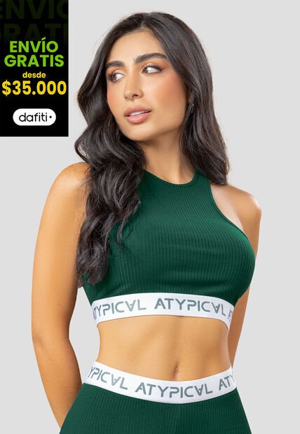 Crop Top Mujer Verde Pino Mp 108121