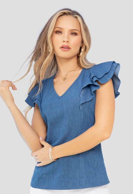 Blusa Mujer Azul Mp 87239
