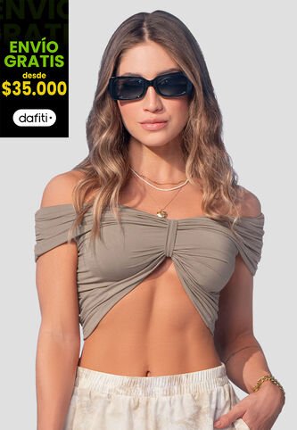 Crop Top Mujer Café Pardo Mp 107881 MP