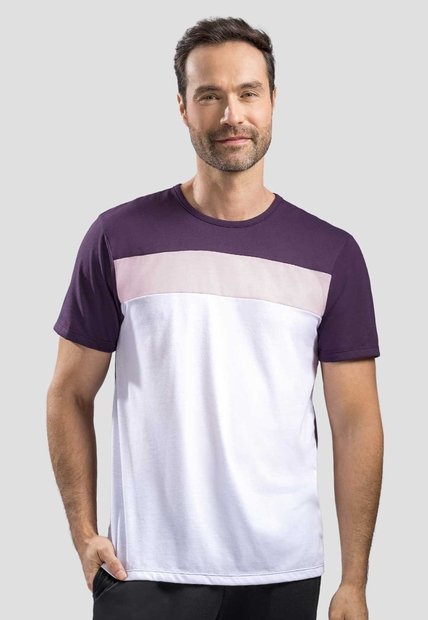 Camiseta Hombre Vino-Rosa-Blanco Mp 70042