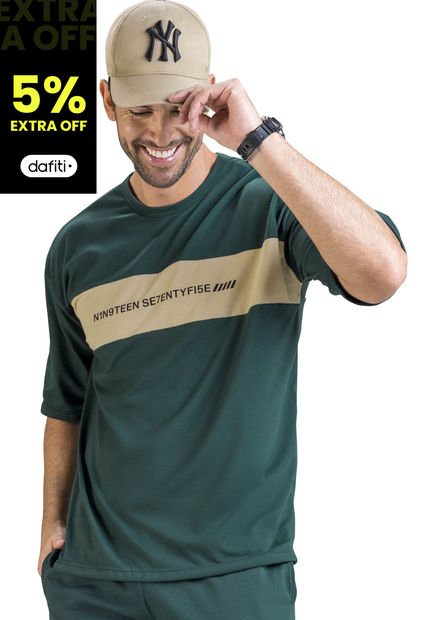 Camiseta Hombre Verde Botella Mp 4387