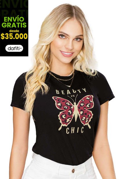 Camiseta Mujer Negro Mp 90850