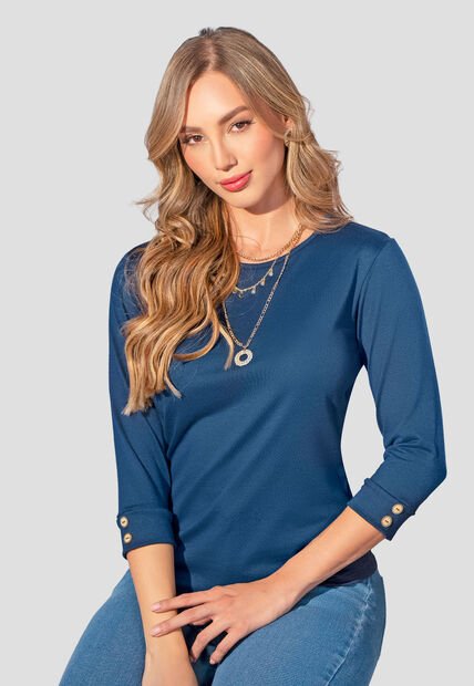 Camibuzo Mujer Azul Profundo Mp 2364