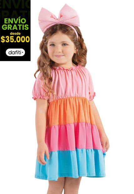 Vestido Infantil Femenino Multicolor Mp 92844