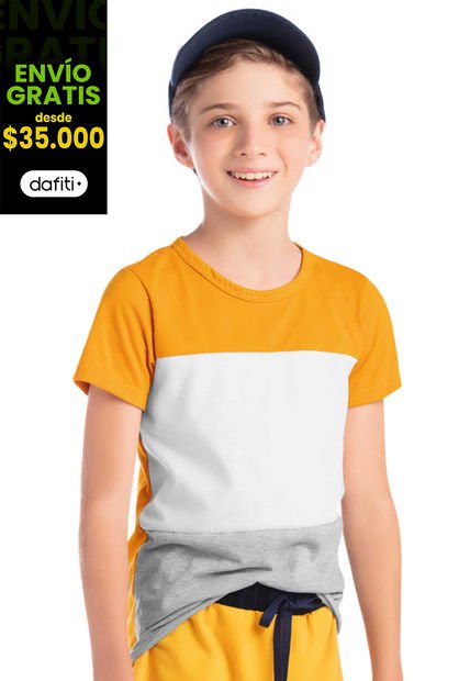 Camiseta Infantil Amarillo Mp 88189