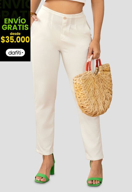 Pantalón Mujer Marfil Mp 1785