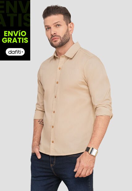Camisa Hombre Beige Mp 103618
