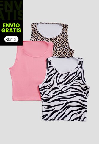 Blusa Paq X3 Mujer Multicolor Mp 102944 MP