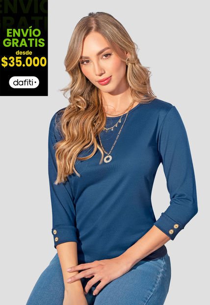 Camibuzo Mujer Azul Profundo Mp 2364