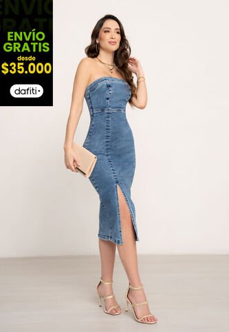 Vestido Largo Mujer Azul Mp 104596 MP