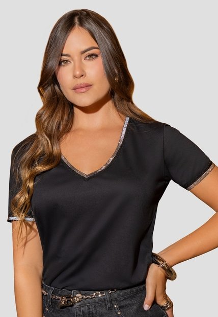 Camiseta Mujer Negro Mp 112590