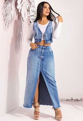 Falda Corta Mujer Azul Mp 102240