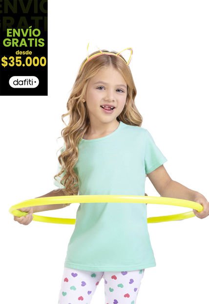 Camiseta Paq X2 Infantil Femenino Multicolor Mp 4120