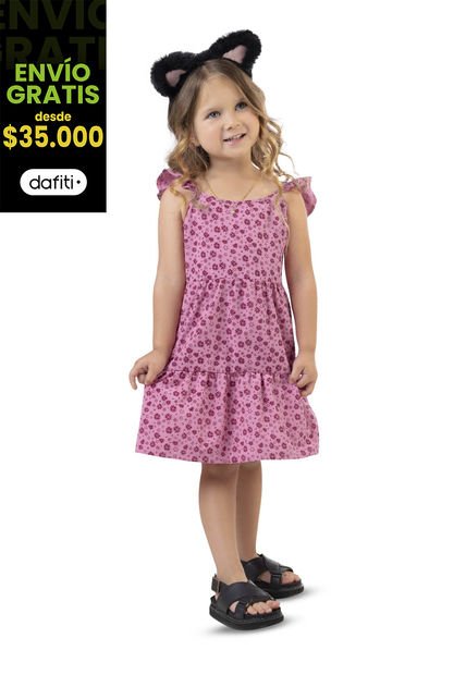 Vestido Infantil Rosa Mp 3494