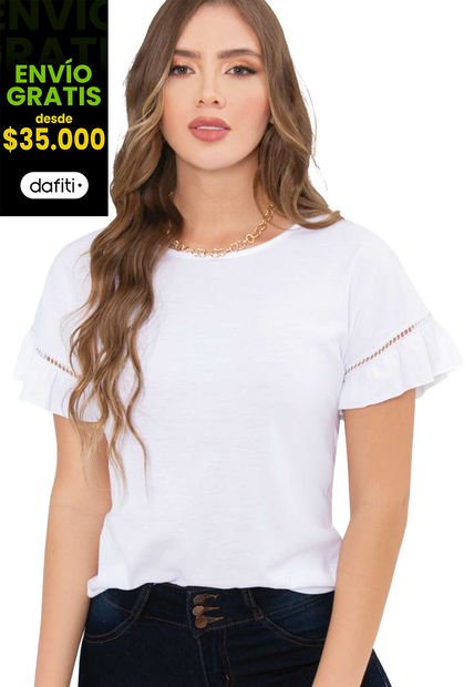 Camiseta Mujer Blanco Mp 86904