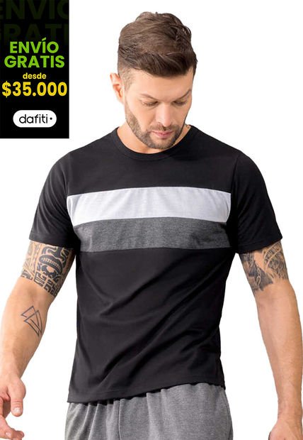 Camiseta Hombre Negro Mp 32590