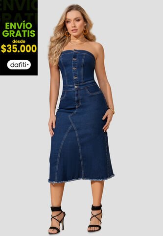 Vestido Largo Mujer Azul Mp 103272 MP