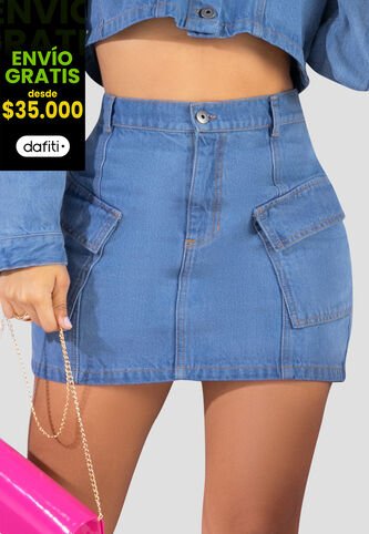 Falda Corta Mujer Azul Mp 103242 MP