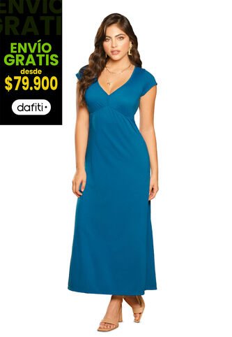 Vestido Largo Mujer Azul Mp 79860 MP