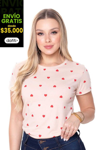 Camiseta Mujer Beige Mp 751
